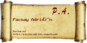 Pacsay Adrián névjegykártya
