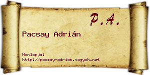 Pacsay Adrián névjegykártya